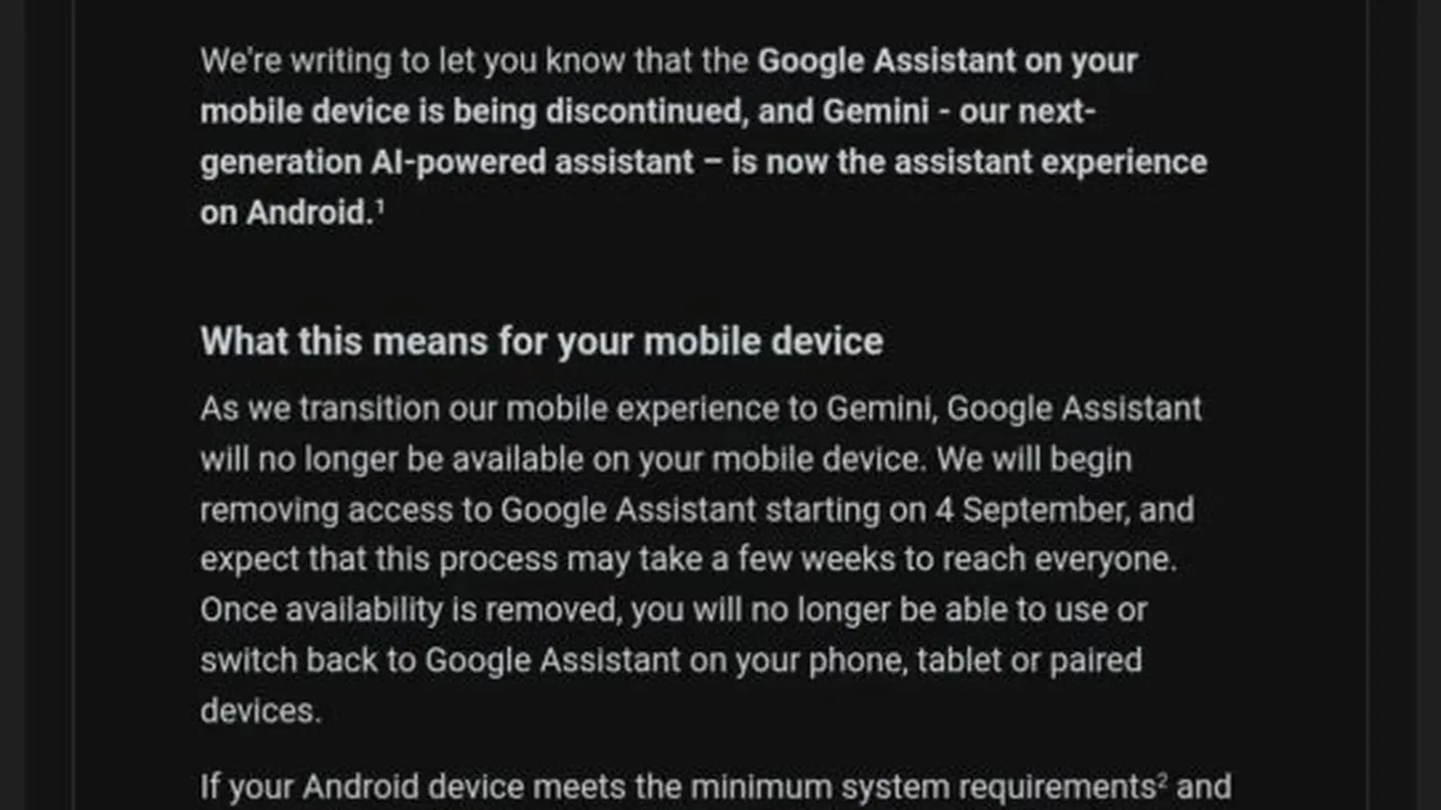 Google confirma retiro de Google Assistant el 4 de septiembre, imagen 3