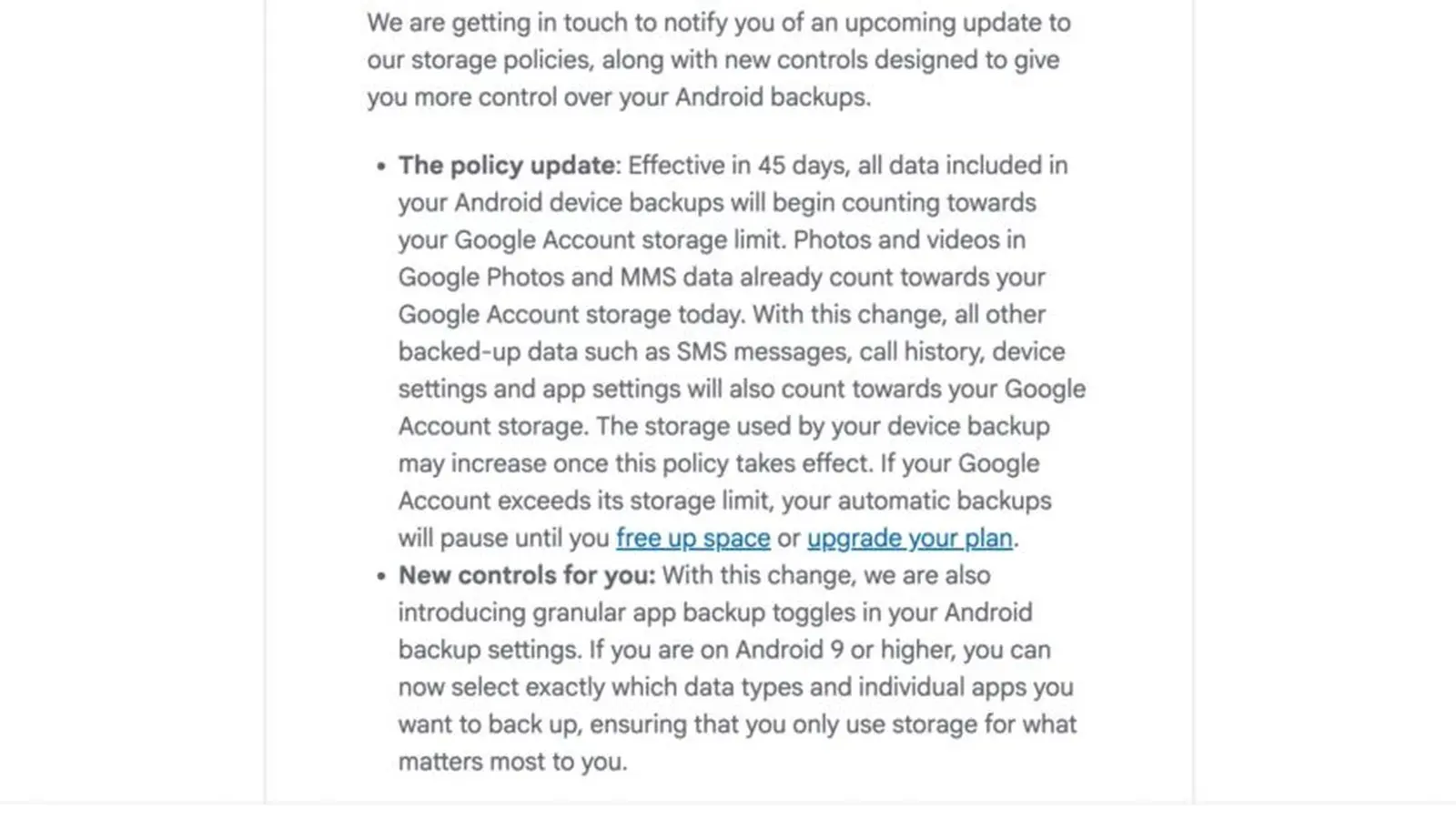 Google cambia política de almacenamiento para copias de seguridad en Android, imagen 3