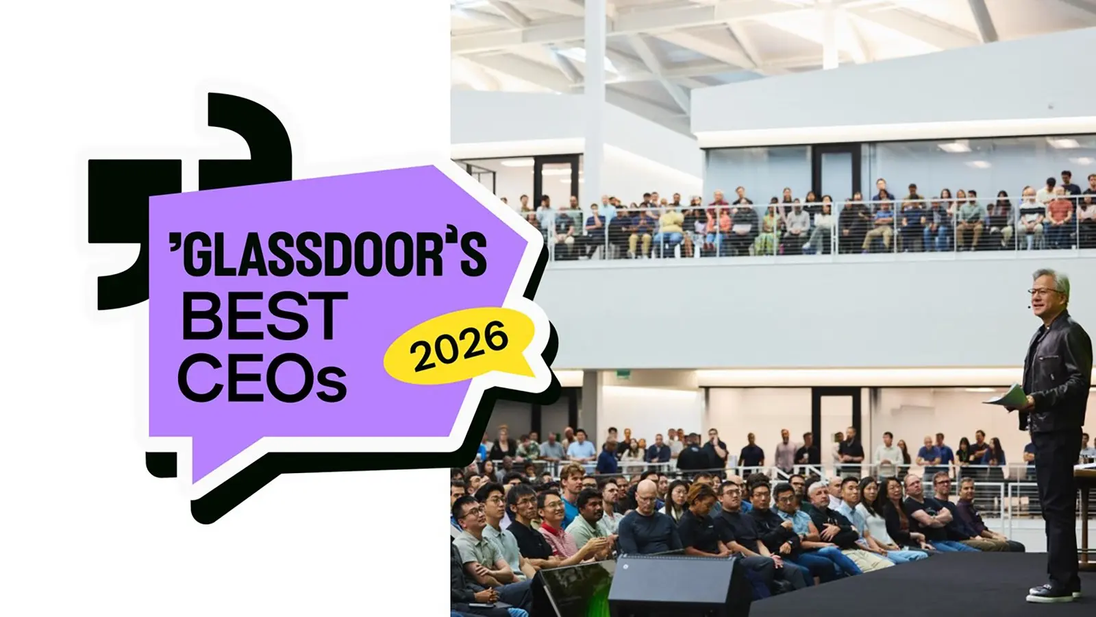 Jensen Huang (NVIDIA) es el CEO mejor valorado por Glassdoor en 2026