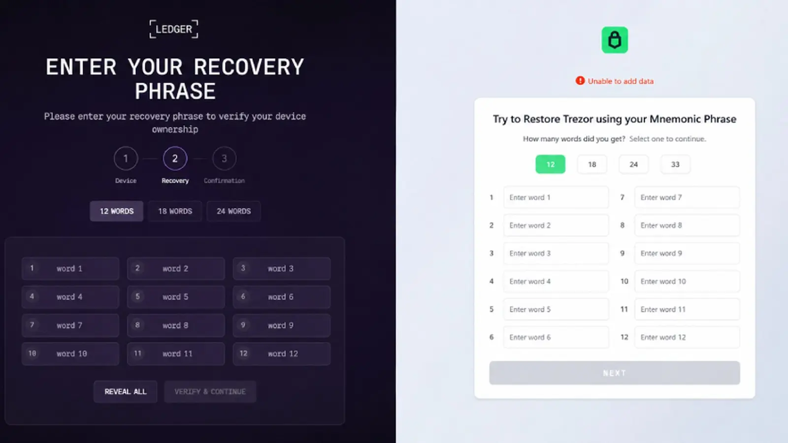 OkoBot roba frases de recuperación en apps de Ledger y Trezor en Windows